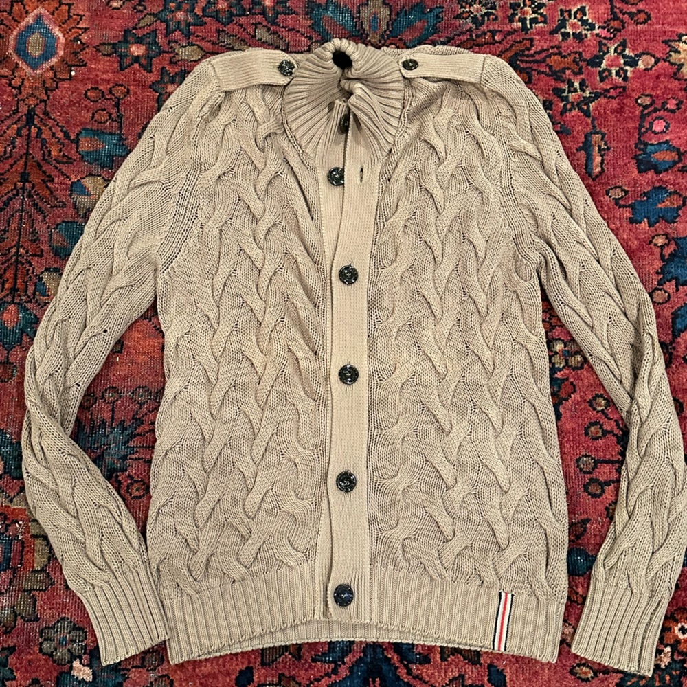 Burberry Cardigan w/ epilletes
